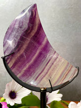 Load image into Gallery viewer, Fluorite Crescent Moon With Incredible Banding Colours
