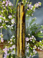 Load image into Gallery viewer, Natural Tiger Eye Crystal Tower Point Chakra Healing
