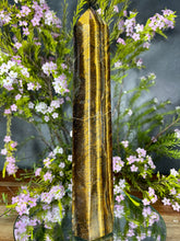 Load image into Gallery viewer, Natural Tiger Eye Crystal Tower Point Chakra Healing