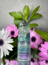 Load image into Gallery viewer, Natural Colourful Fluorite Crystal Tower Point