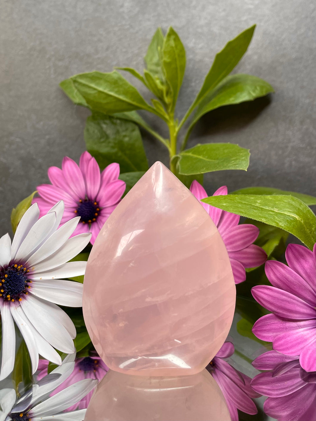 Natural Rose Quartz Crystal Flame