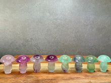 Load image into Gallery viewer, Cute Transparent Fluorite Crystal Mushroom Carving
