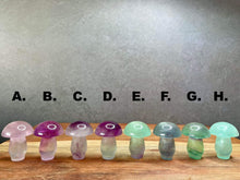 Load image into Gallery viewer, Cute Transparent Fluorite Crystal Mushroom Carving