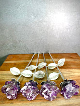 Load image into Gallery viewer, Chevron Dream Amethyst Crystal Rose