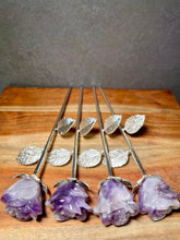 Load image into Gallery viewer, Beautiful Chevron Dream Amethyst Crystal Rose