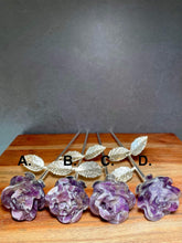 Load image into Gallery viewer, Chevron Dream Amethyst Crystal Rose