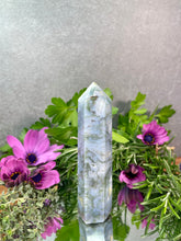 Load image into Gallery viewer, Pretty Blue Moss Agate Crystal Tower Point