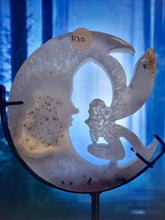 Load image into Gallery viewer, Druzy Agate Moon With Fairy