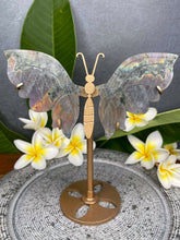 Load image into Gallery viewer, Labradorite Crystal Butterfly Wings Orange Purple Flash