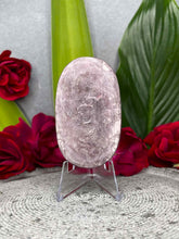 Load image into Gallery viewer, Purple Lepidolite Mica Flash Palmstone Carving