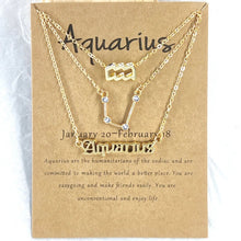 Load image into Gallery viewer, Zodiac Star Sign Horoscope Letter Necklace 3pcs/set