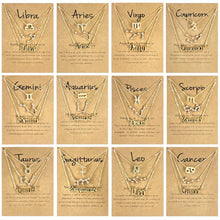 Load image into Gallery viewer, Zodiac Star Sign Horoscope Letter Necklace 3pcs/set
