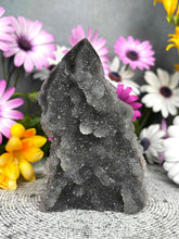 Load image into Gallery viewer, Sparkly Druzy Sphalerite Crystal Tower Point Freeform