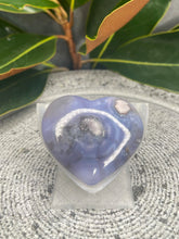 Load image into Gallery viewer, Gentle Blue Flower Agate Crystal Love Heart Carving