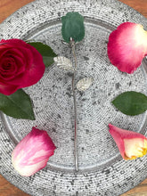 Load image into Gallery viewer, Clarity Green Fluorite Rose Crystal Carving With Silver Stem