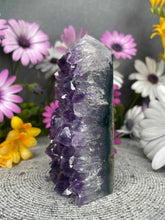 Load image into Gallery viewer, DISCOUNTED Amethyst Agate Crystal Cluster Tower Point