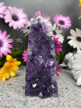 Load image into Gallery viewer, DISCOUNTED Amethyst Agate Crystal Cluster Tower Point