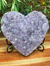 Load image into Gallery viewer, XL Beautiful Amethyst Crystal Cluster Geode Heart
