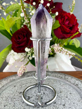 Load image into Gallery viewer, Beautiful Tranquil Amethyst Wand With Silver Stand