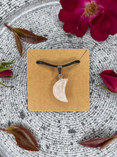 Load image into Gallery viewer, Rose Quartz Crescent Moon Necklace