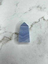 Load image into Gallery viewer, Serene Blue Lace Agate Crystal Tower Point 1pc