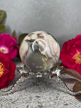 Load image into Gallery viewer, Stunning Black Flower Agate Crystal Sphere