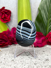 Load image into Gallery viewer, Beautiful Black Agate Crystal Palmstone Carving