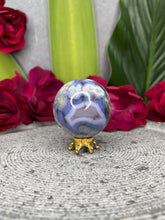 Load image into Gallery viewer, Small Beautiful Blue Flower Agate Sphere Ball