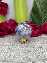 Load image into Gallery viewer, Small Beautiful Blue Flower Agate Sphere Ball