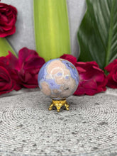 Load image into Gallery viewer, Small Blue Flower Agate Sphere Ball
