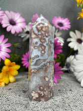 Load image into Gallery viewer, Breathtaking Blue Flower Agate Crystal Tower Point
