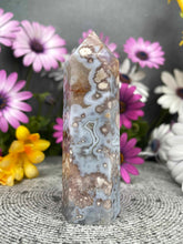 Load image into Gallery viewer, Breathtaking Blue Flower Agate Crystal Tower Point