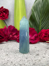 Load image into Gallery viewer, Calm Blue Fluorite Crystal Tower Point