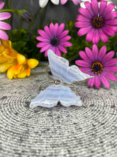 Load image into Gallery viewer, Blue Lace Agate Crystal Butterfly Silver Stand