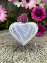 Load image into Gallery viewer, Zen Blue Lace Agate Crystal Love Heart Carving