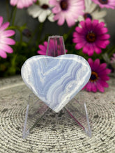 Load image into Gallery viewer, Zen Blue Lace Agate Crystal Love Heart Carving