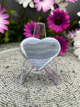 Load image into Gallery viewer, Beautiful Blue Lace Agate Crystal Love Heart Carving