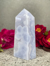 Load image into Gallery viewer, Stunning Blue Lace Agate Crystal Tower Point