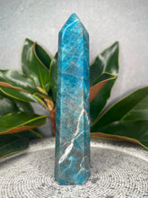 Load image into Gallery viewer, Energetic Blue Apatite Crystal Tower Point