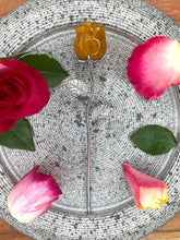 Load image into Gallery viewer, Stunning Golden Healer Rose Crystal Carving With Silver Stem