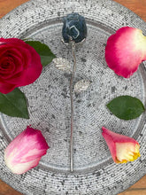 Load image into Gallery viewer, Moss Agate Rose Crystal Carving With Silver Stem