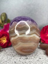 Load image into Gallery viewer, Stunning Mexican Crazy Lace Agate Amethyst Crystal Skull Carving