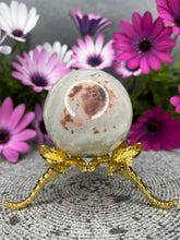 Load image into Gallery viewer, Green Flower Agate Crystal Sphere