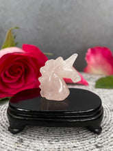 Load image into Gallery viewer, Rose Quartz Unicorn Crystal Carving