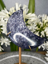 Load image into Gallery viewer, Stunning Iolite Crystal Crescent Moon With Flash