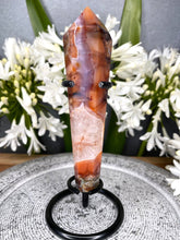 Load image into Gallery viewer, Fiery Carnelian Crystal Wand With Black Stand