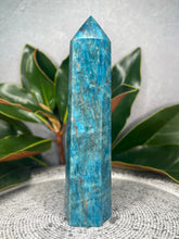 Load image into Gallery viewer, Blue Apatite Crystal Tower Point Home Décor