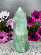 Load image into Gallery viewer, Natural Green Fluorite Crystal Tower Point