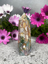 Load image into Gallery viewer, Colorful Ocean Jasper Crystal Tower Point