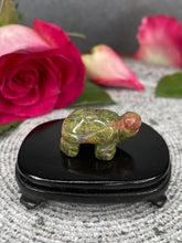 Load image into Gallery viewer, Unakite Tortoise Crystal Carving